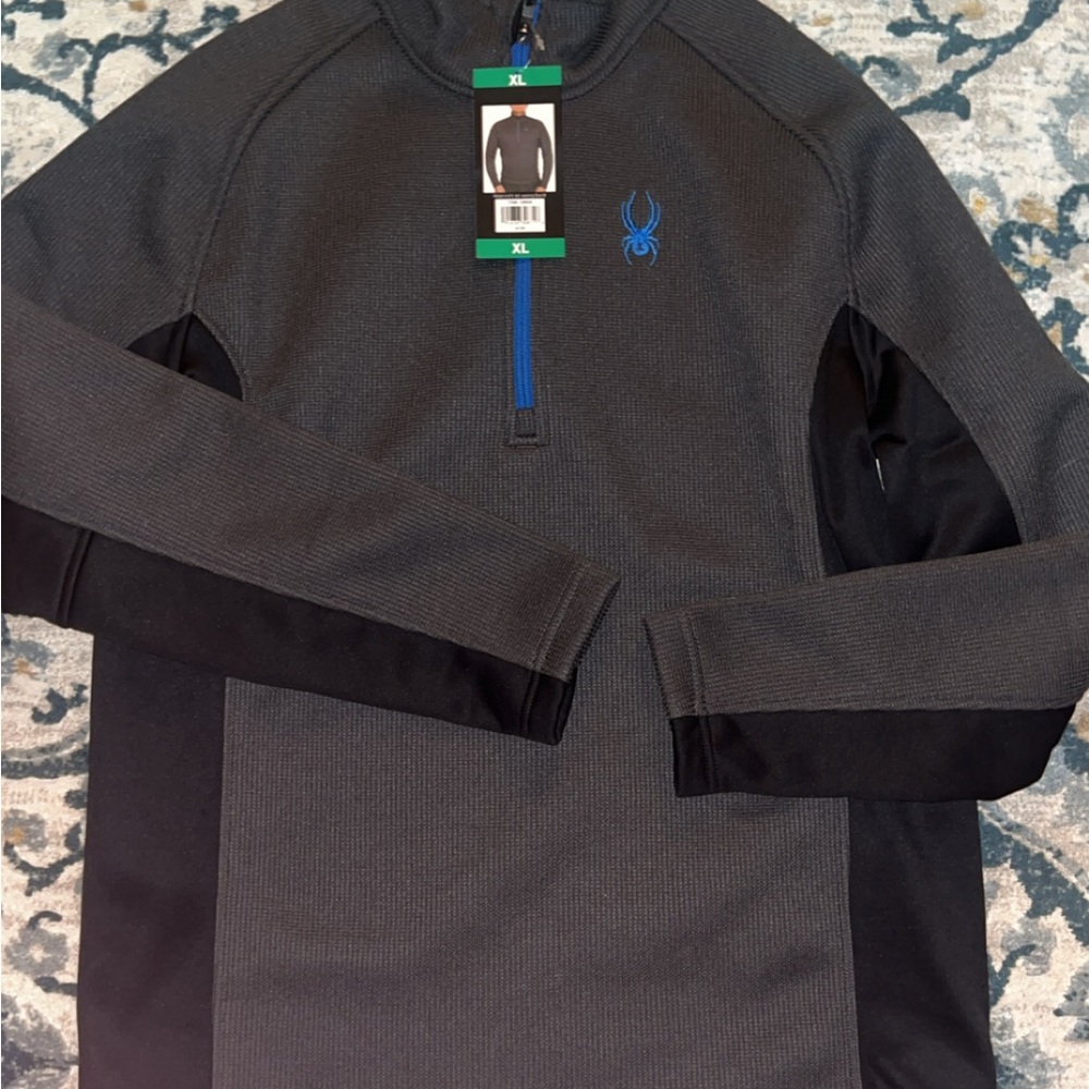 Spyder Gray and Black Quarter-Zip Pullover